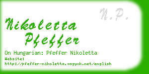 nikoletta pfeffer business card